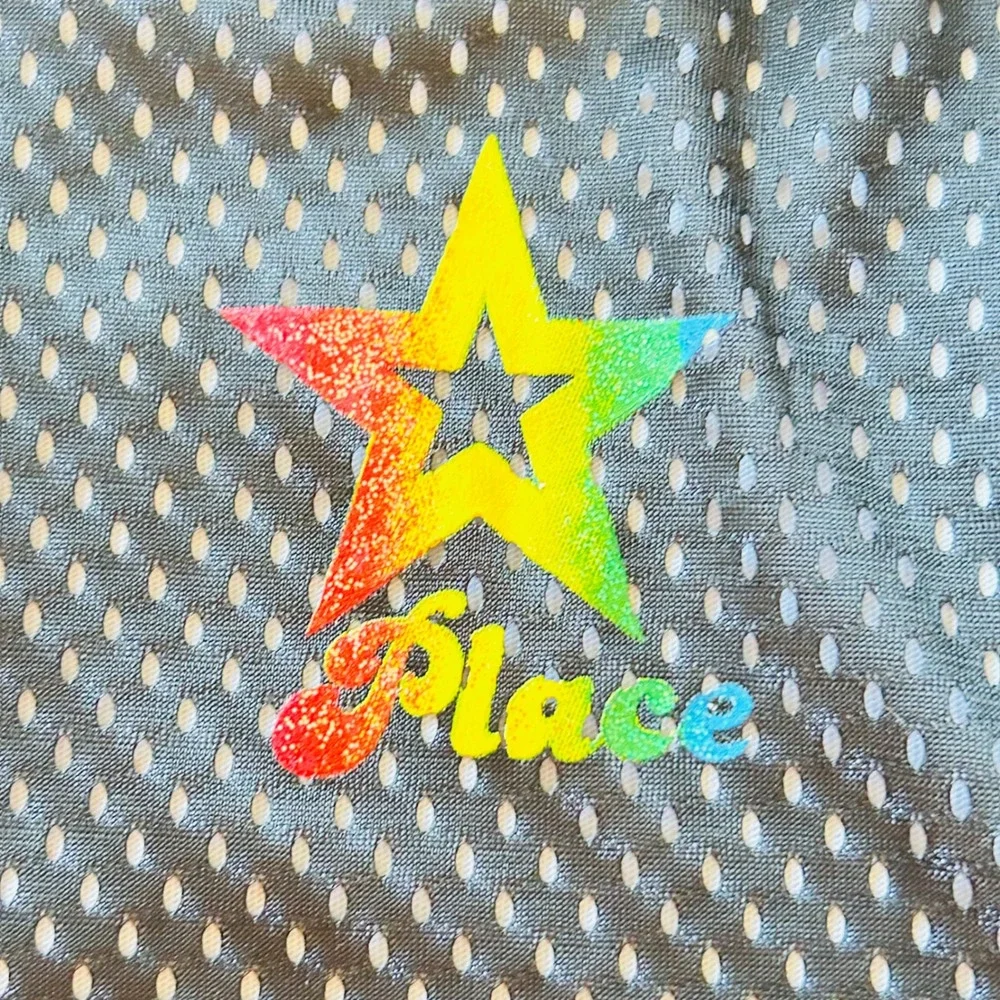 The Childrens Place Kids Black‎ Mesh Rainbow Zip Up Sleeveless Hoodie L 10/12